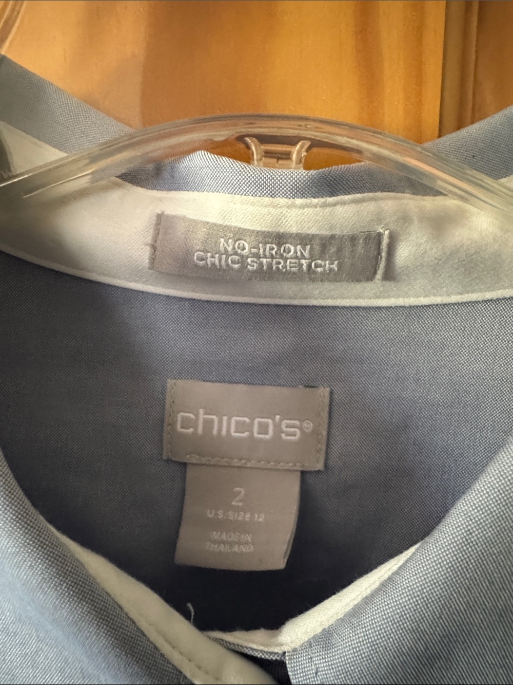 Chico's Light Blue Tunic with White Placket - Picture 4 of 4